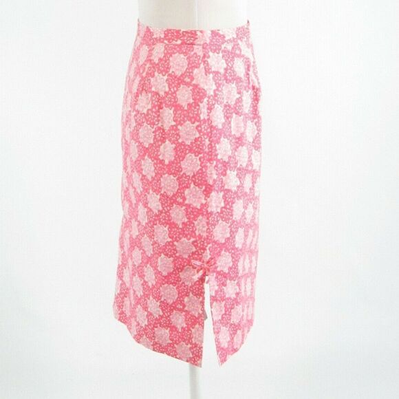 Tibi pink geometric A-line skirt 10 - Picture 5 of 8